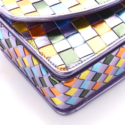 Christian Louboutin Calfskin Iridescent Damier Loubi54 Crossbody Clutch Multicolor 9 of 11