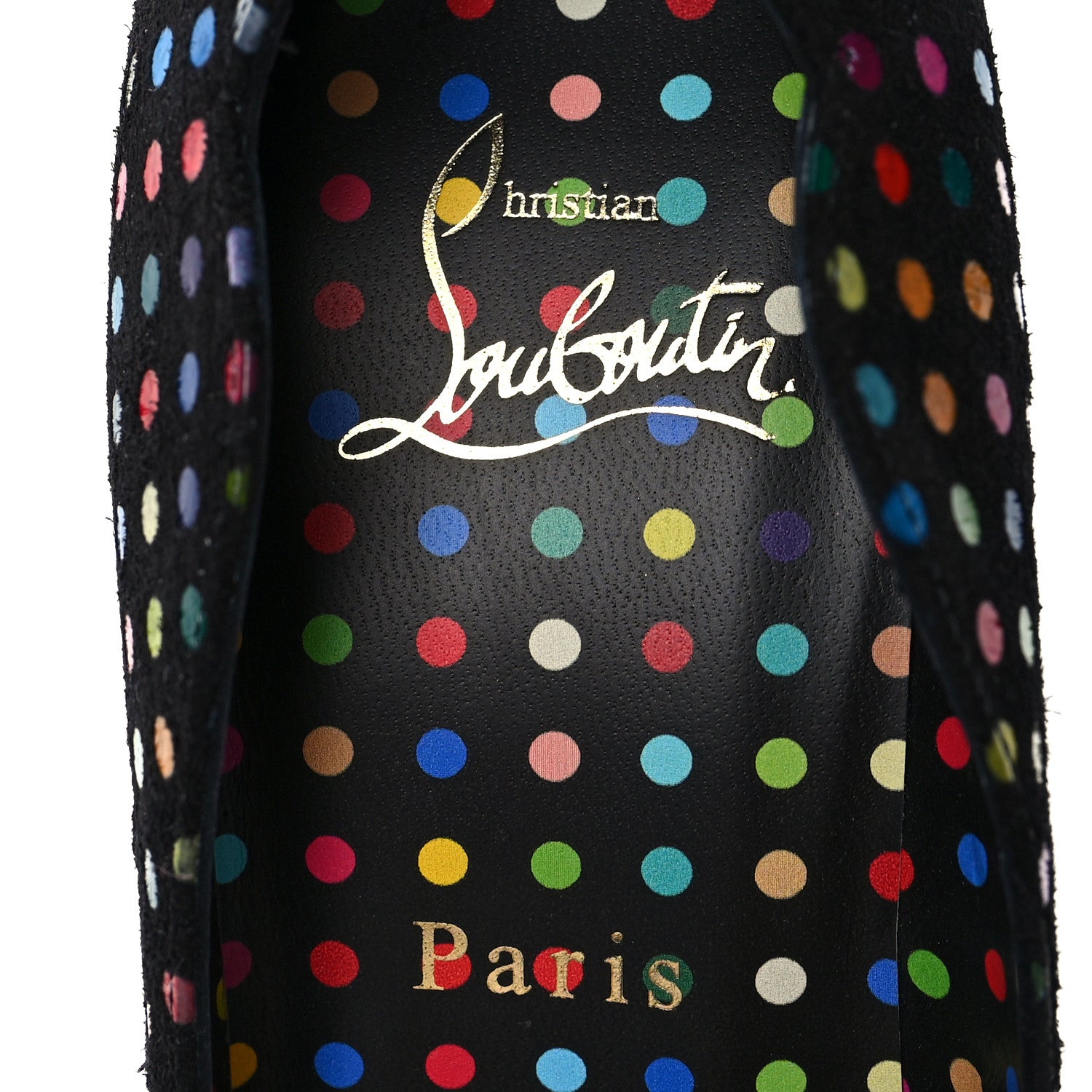 Christian Louboutin Suede Polka Dot Hot Chick 100 Pumps 37.5 Black Multicolor 6 of 9
