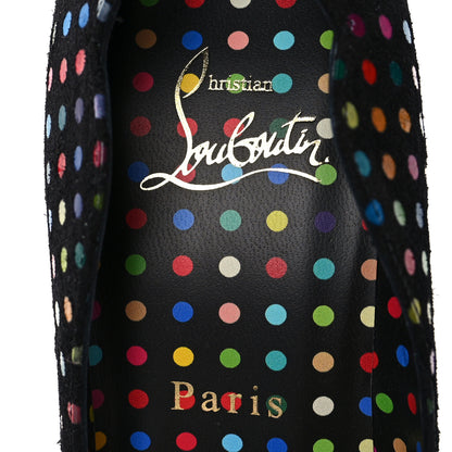 Christian Louboutin Suede Polka Dot Hot Chick 100 Pumps 37.5 Black Multicolor 6 of 9