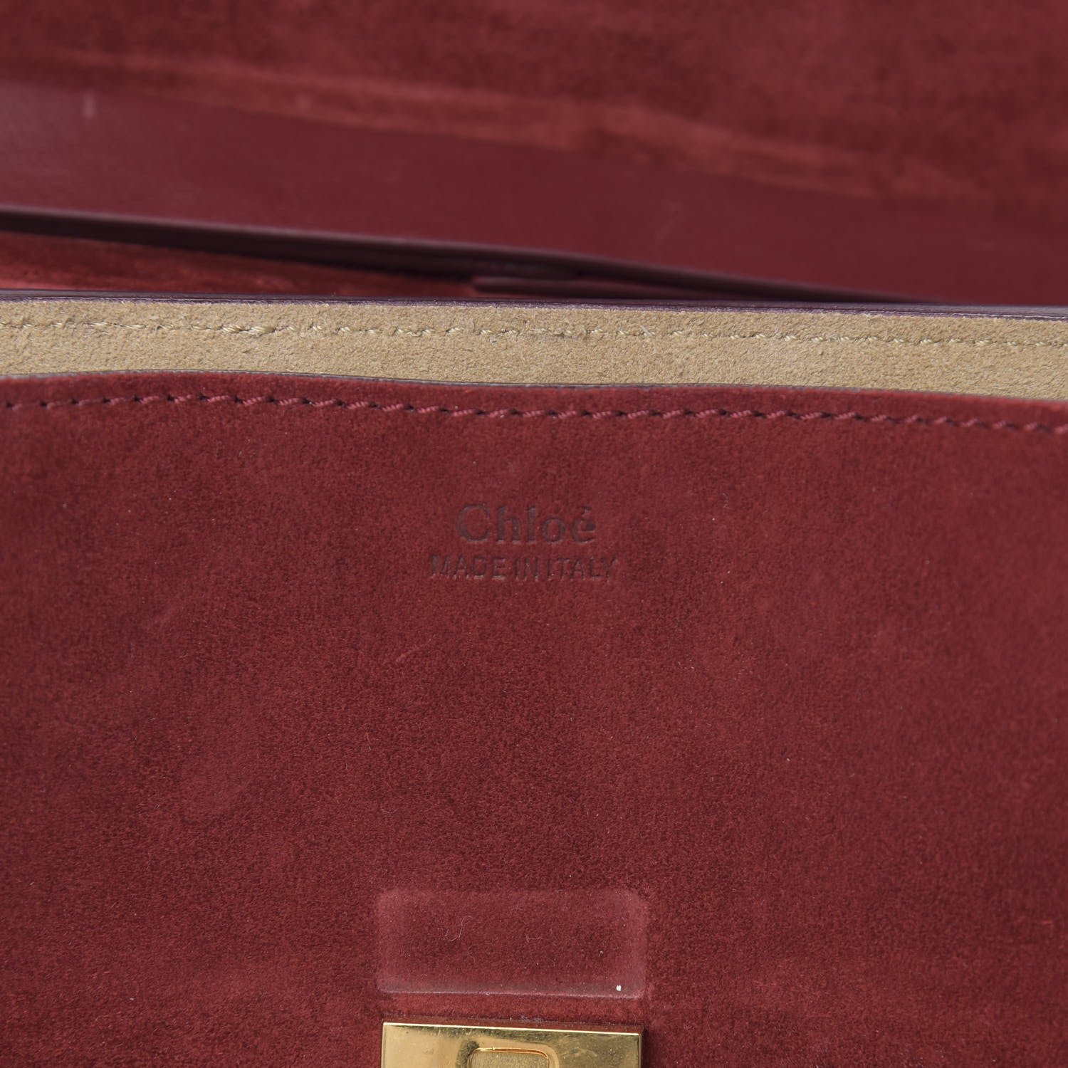 Chloe Suede Smooth Calfskin Drew Shoulder Bag Plum Purple 6 of 14
