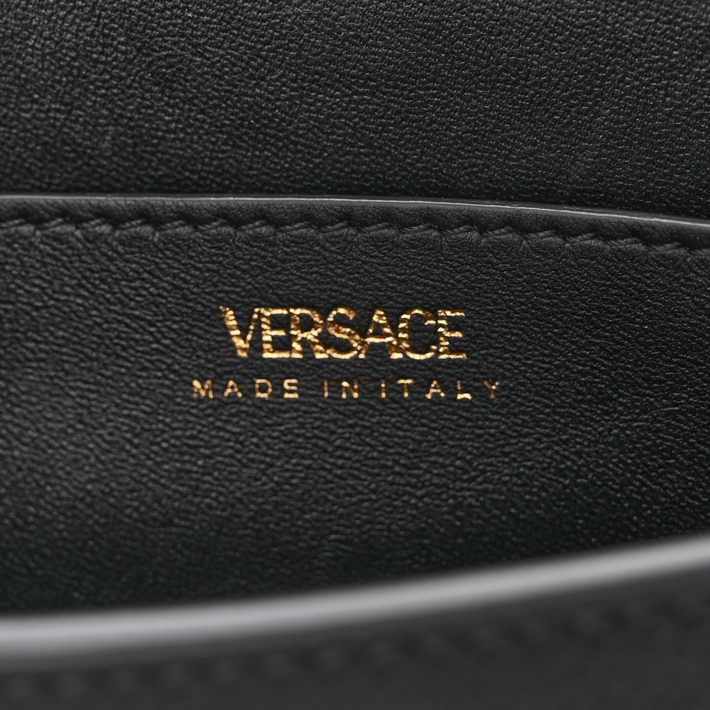 Grained Calfskin La Medusa Chain Crossbody Bag Black