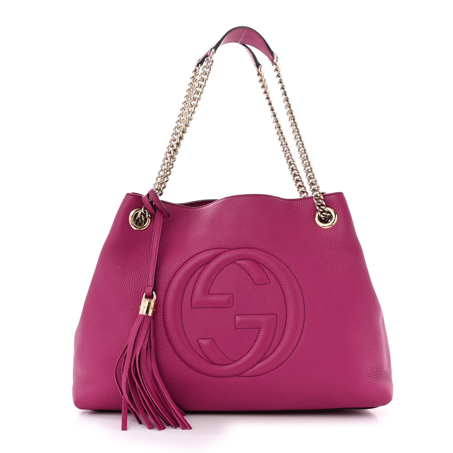Gucci Cellarius Calfskin Medium Soho Chain Shoulder Bag Bright Bouganville 1 of 11