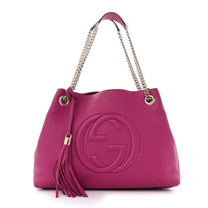 Gucci Cellarius Calfskin Medium Soho Chain Shoulder Bag Bright Bouganville 1 of 11