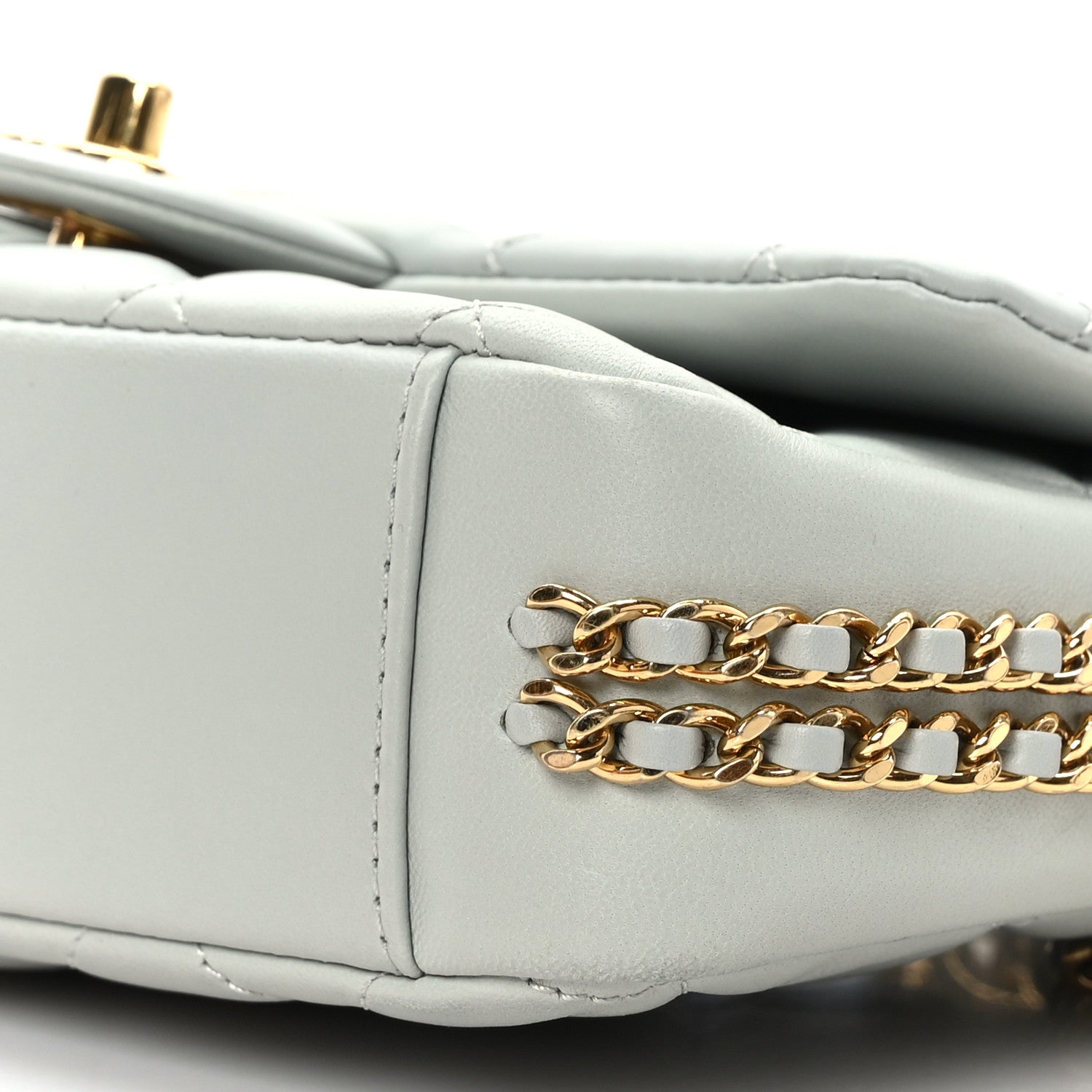 Chanel Lambskin Quilted Mini CC You Flap Light Grey 9 of 9