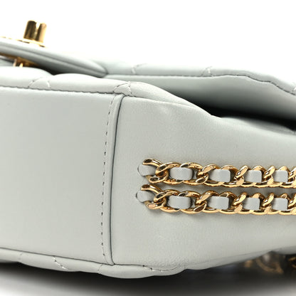 Chanel Lambskin Quilted Mini CC You Flap Light Grey 9 of 9