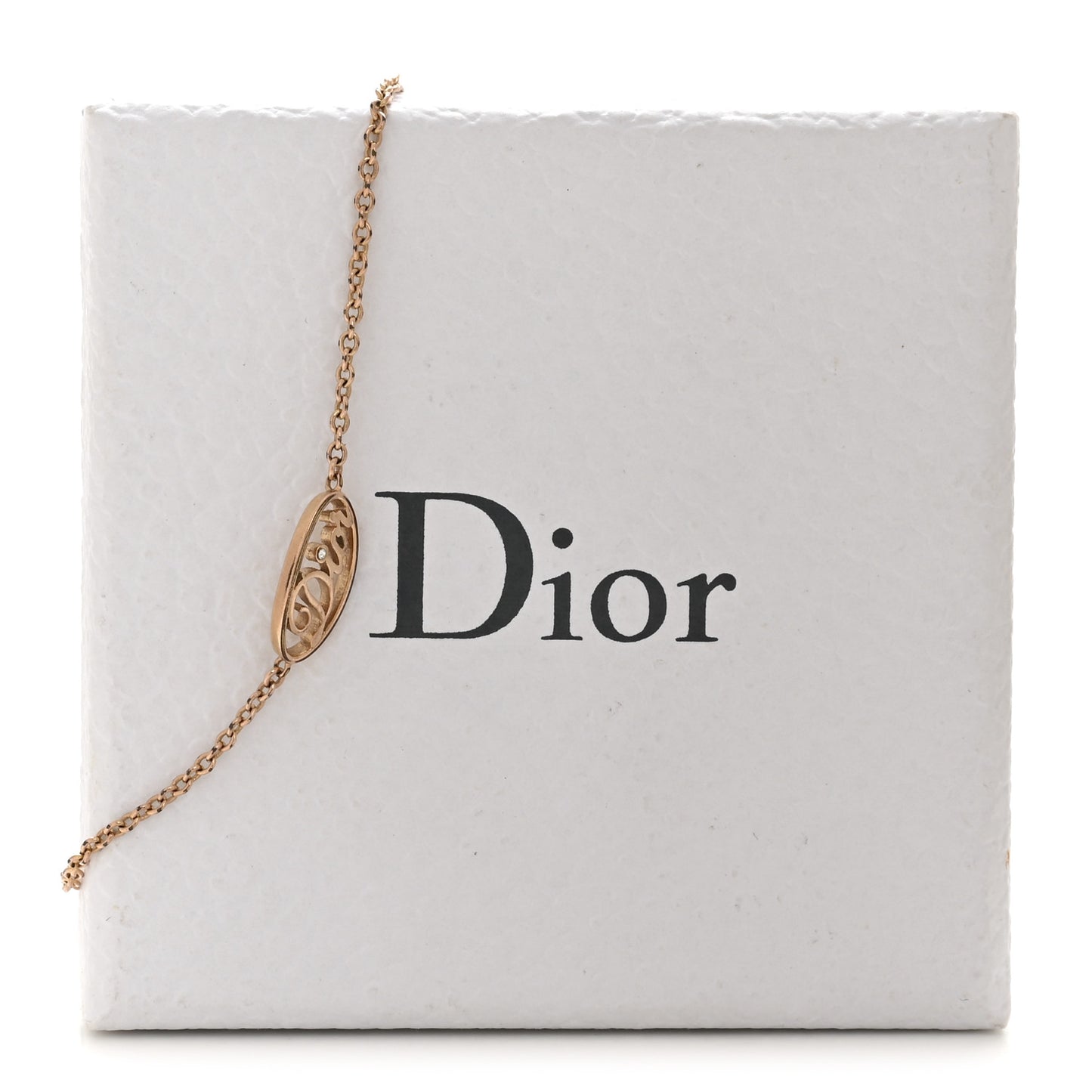 Crystal Dior Logo Bracelet Rose Gold