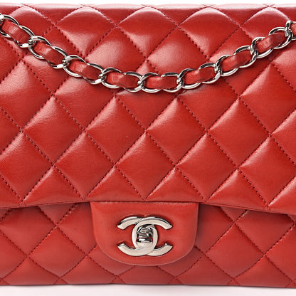 Chanel Lambskin Quilted Medium Double Flap Red 19 of 19