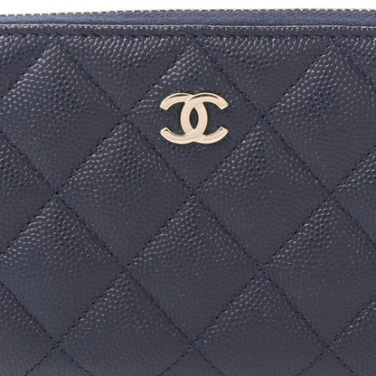 Chanel Caviar Quilted Small Zip Around Wallet Navy 10 of 11