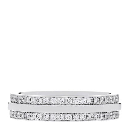 Tiffany 18K White Gold Diamond Narrow T Two Pave Ring 50 5.5 3 of 6