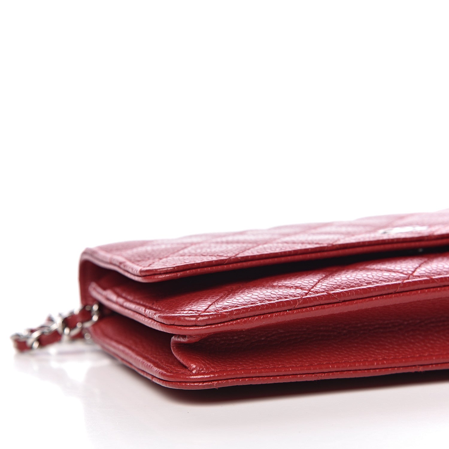 Chanel Caviar Quilted Wallet on Chain WOC Red 9 of 11