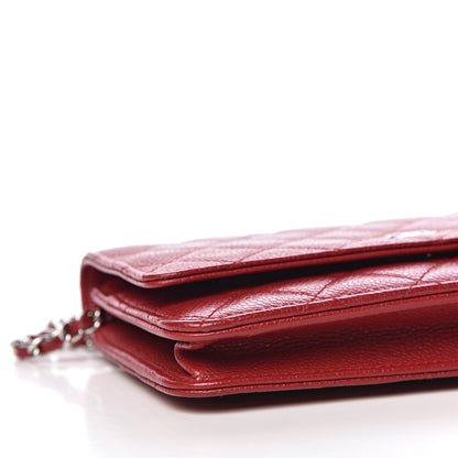 Chanel Caviar Quilted Wallet on Chain WOC Red 9 of 11