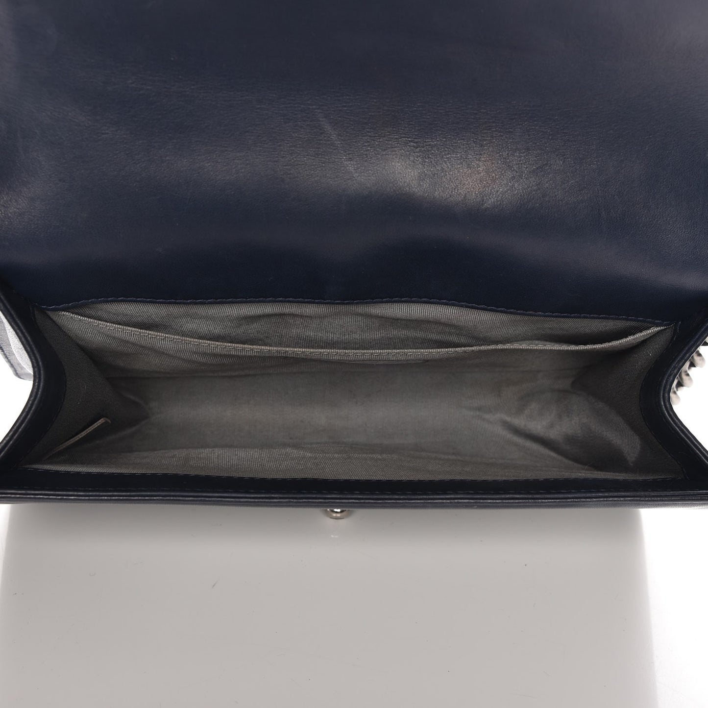 Lambskin Quilted Medium Boy Flap Dark Blue