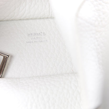 Hermes Taurillon Clemence Picotin 22 MM White Vert Chartreuse 7 of 13