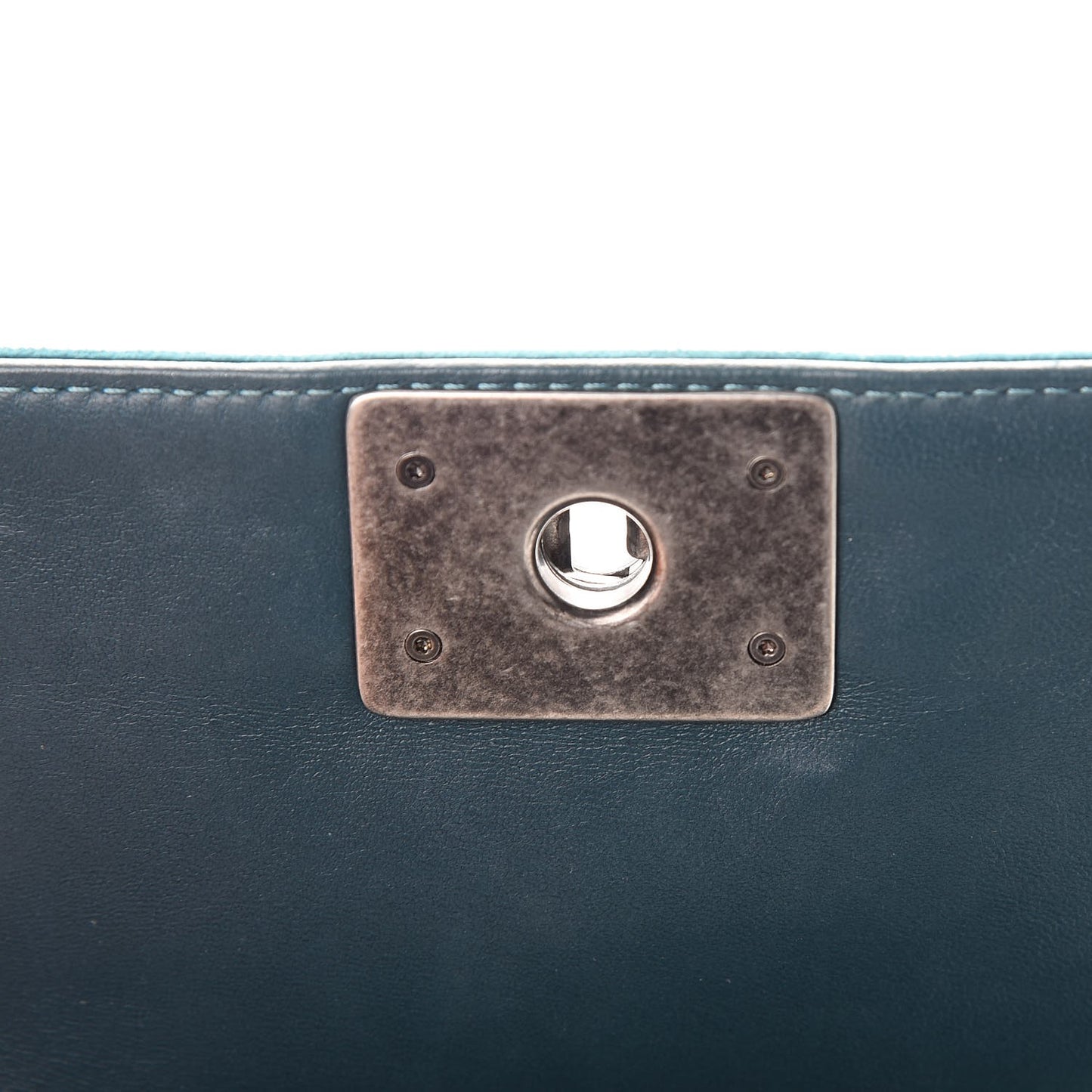 Velvet Quilted Small Boy Flap Turquoise