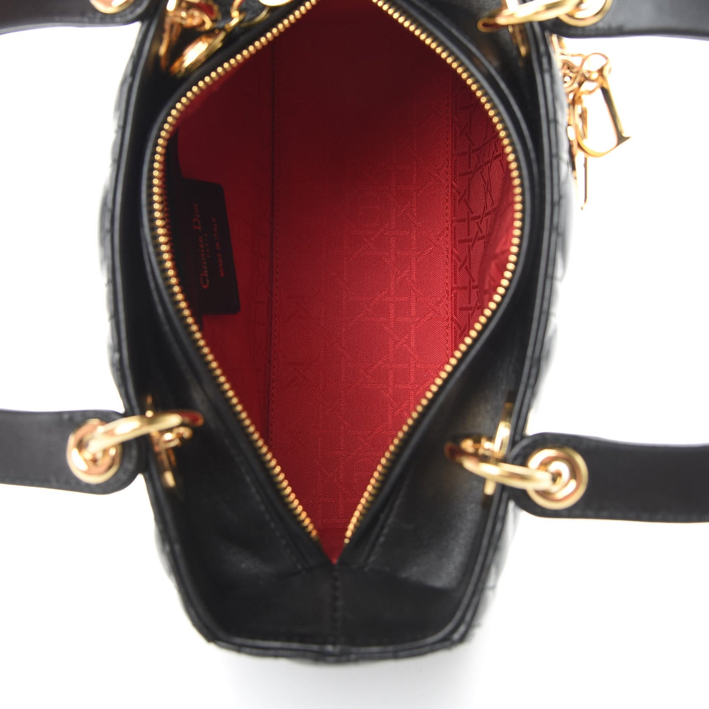 Lambskin Cannage Medium Lady Dior Black