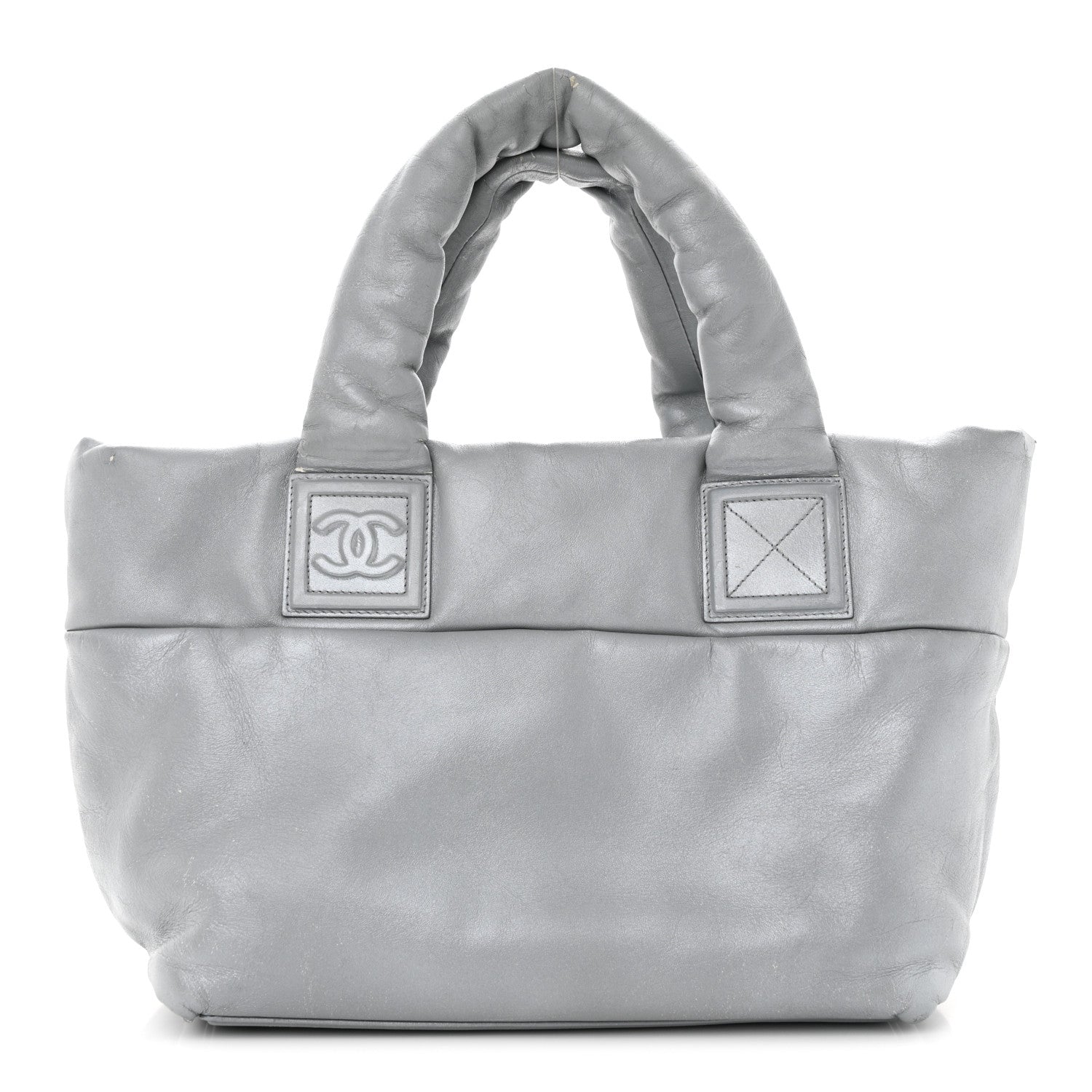 Chanel Metallic Lambskin Quilted Small Coco Cocoon Reversible Tote Light Grey 1 of 23