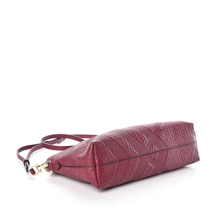 Burberry Signature Grain Calfskin Check Embossed Small Chichester Crossbody Clutch Bag Dark Plum 4 of 9