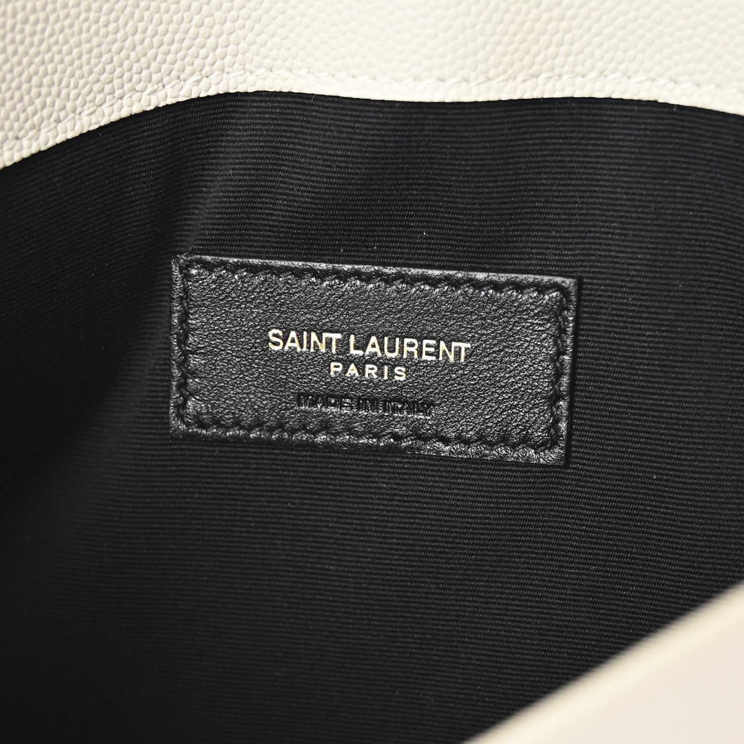 Saint Laurent Grain De Poudre Uptown Pouch Blanc Vintage 6 of 6