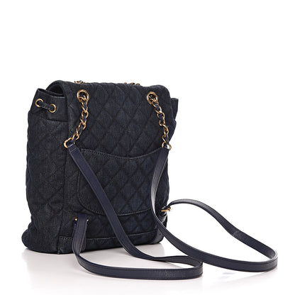 Chanel Washed Denim Quilted Small Urban Spirit Backpack Dark Blue 3 of 10
