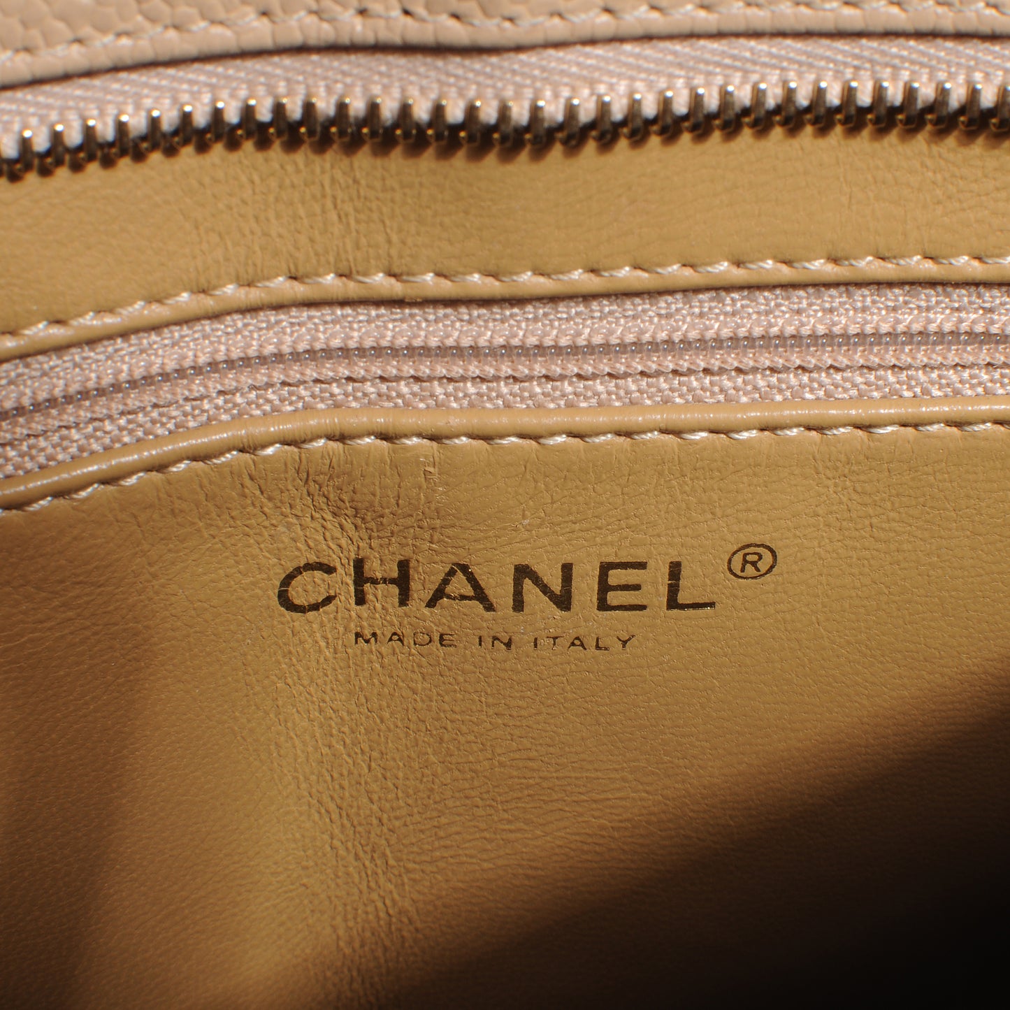 Caviar Quilted Medallion Tote Beige