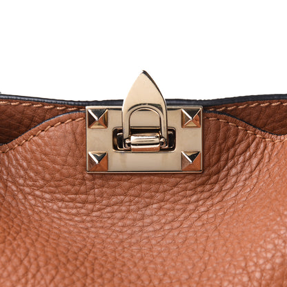 Valentino Garavani Pebbled Calfskin Small Rockstud Flip-Lock Messenger Bag Light Cuir 6 of 10