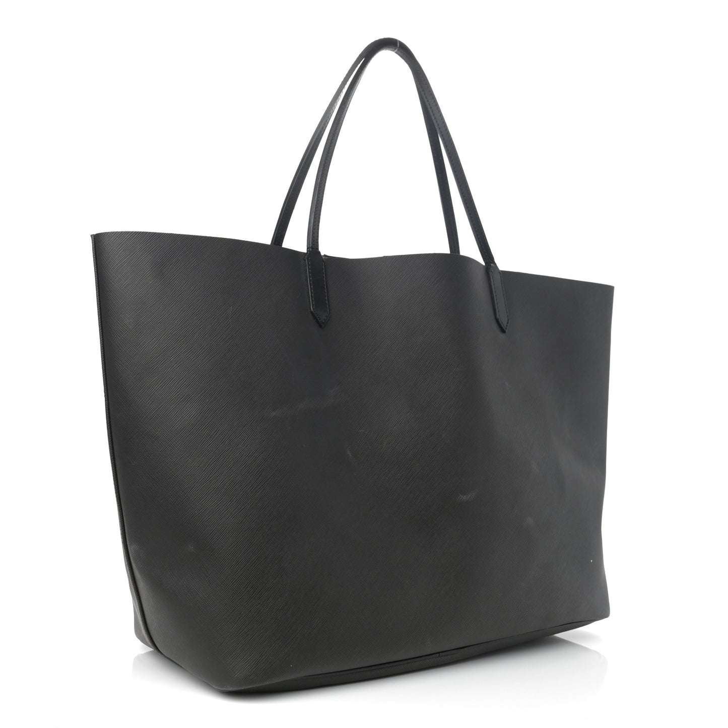 Textured Coated Canvas Rottweiler Print Large Antigona Tote Black