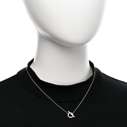 Hermes 18K White Gold Diamond Finesse Pendant Necklace 2 of 5