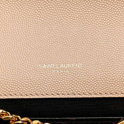 Saint Laurent Grain De Poudre Medium Monogram Kate Satchel Dark Beige 7 of 10