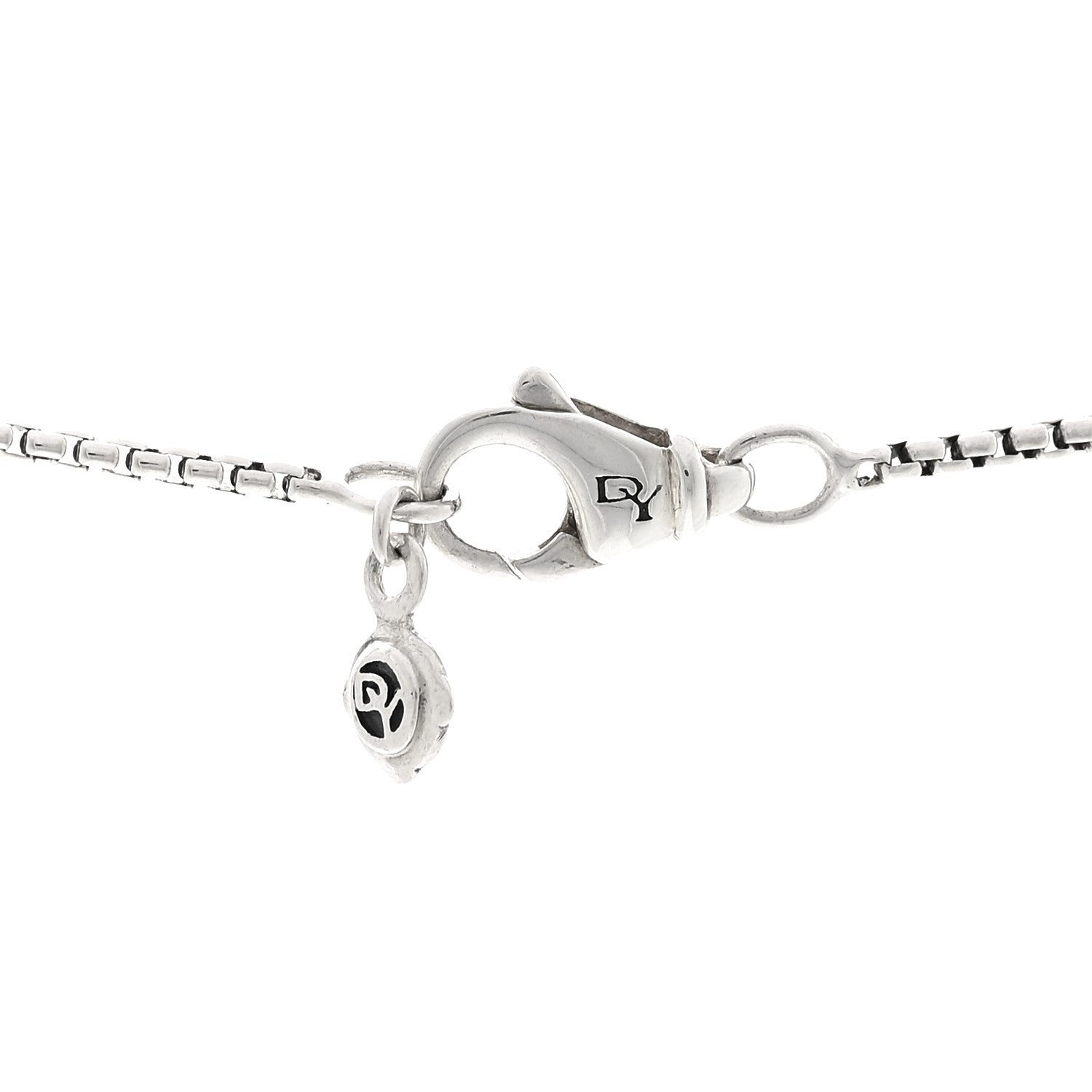 David Yurman Sterling Silver Diamond Stax Rondelle Pendant Necklace 4 of 4