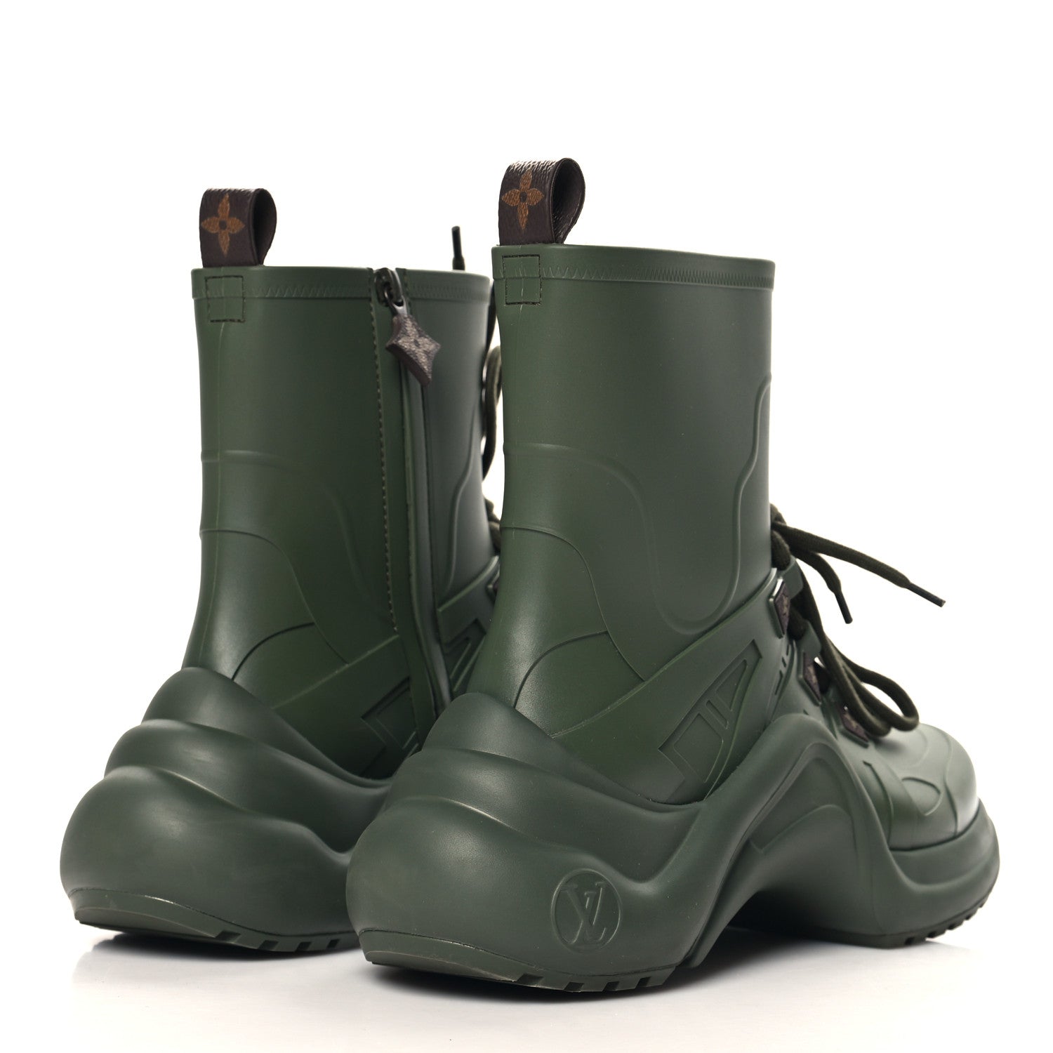 Louis Vuitton Mat Rubber Monogram LV Archlight Sneaker Boots 37 Kaki 5 of 10