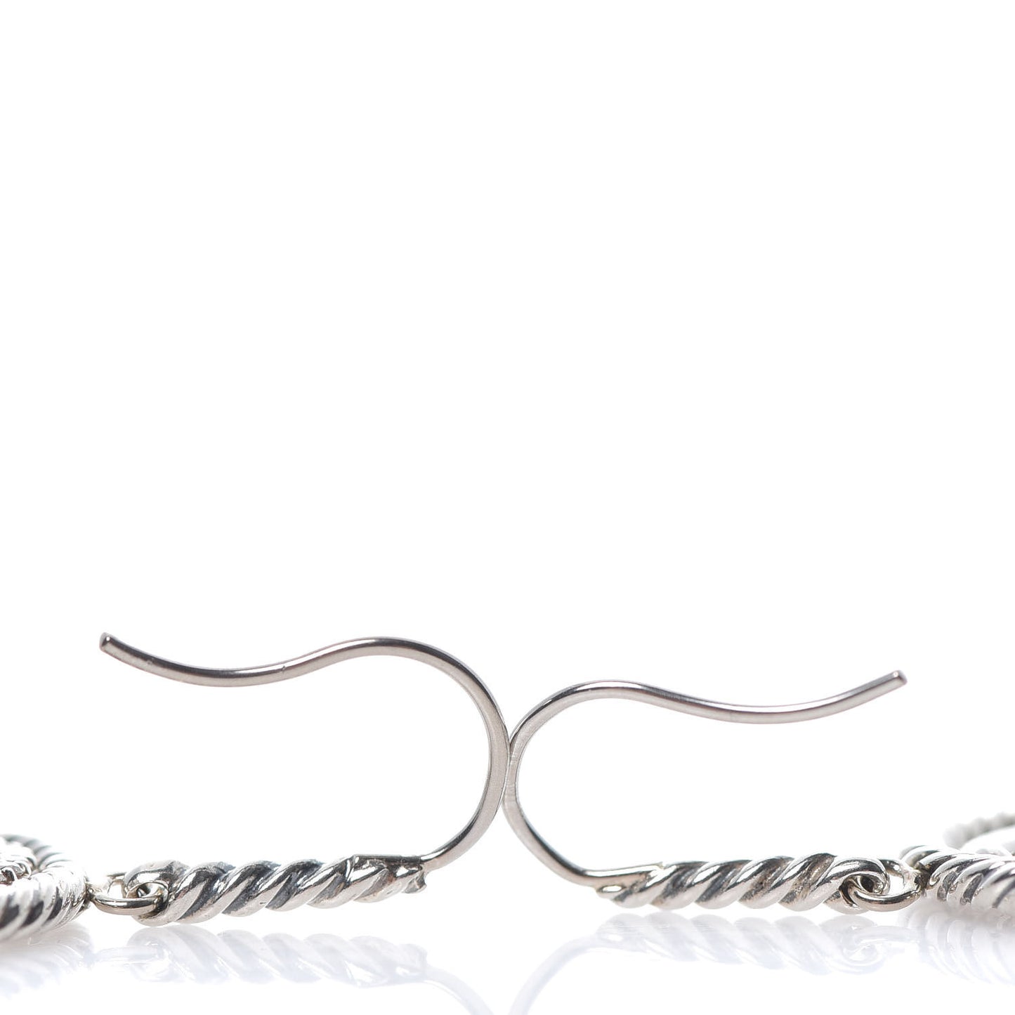 Sterling Silver Diamond Quatrefoil Mobile Circle Earrings