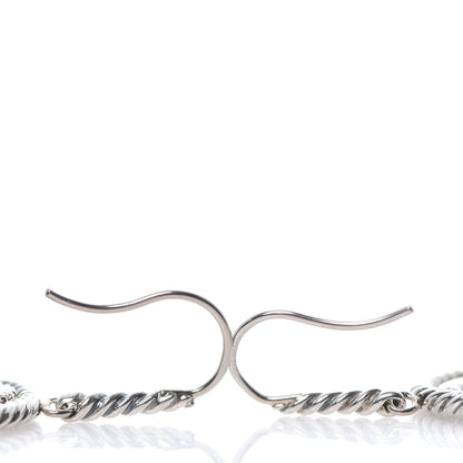 David Yurman Sterling Silver Diamond Quatrefoil Mobile Circle Earrings 3 of 4