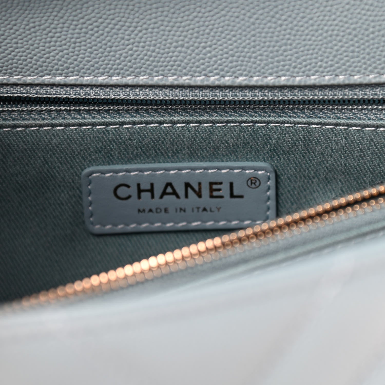 Chanel Caviar Chevron Quilted Small Coco Handle Flap Blue 6 of 11