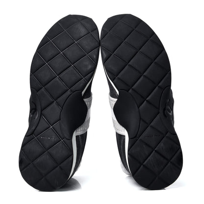 Chanel Glitter Stretch Fabric CC Sneakers 39 Grey Black 5 of 6