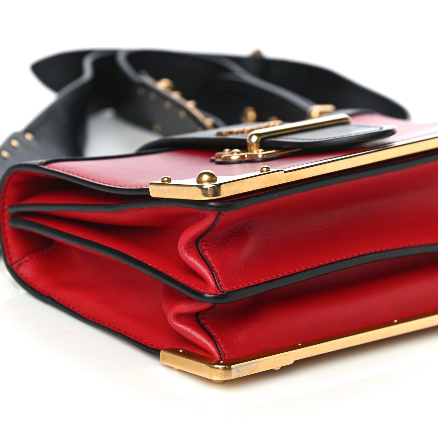 City Calfskin Saffiano Cahier Bag Fuoco Black