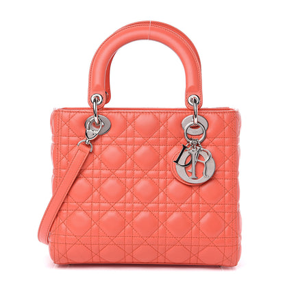 Christian Dior Lambskin Cannage Medium Lady Dior Orange 1 of 13