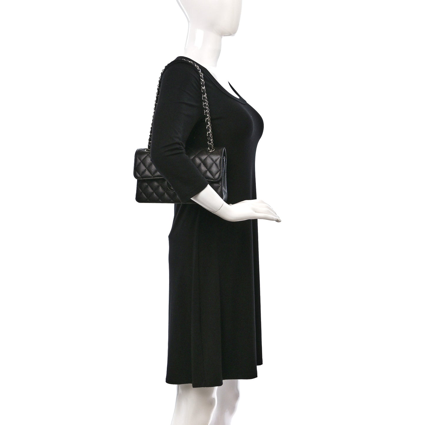 Caviar Quilted Small Double Flap Black