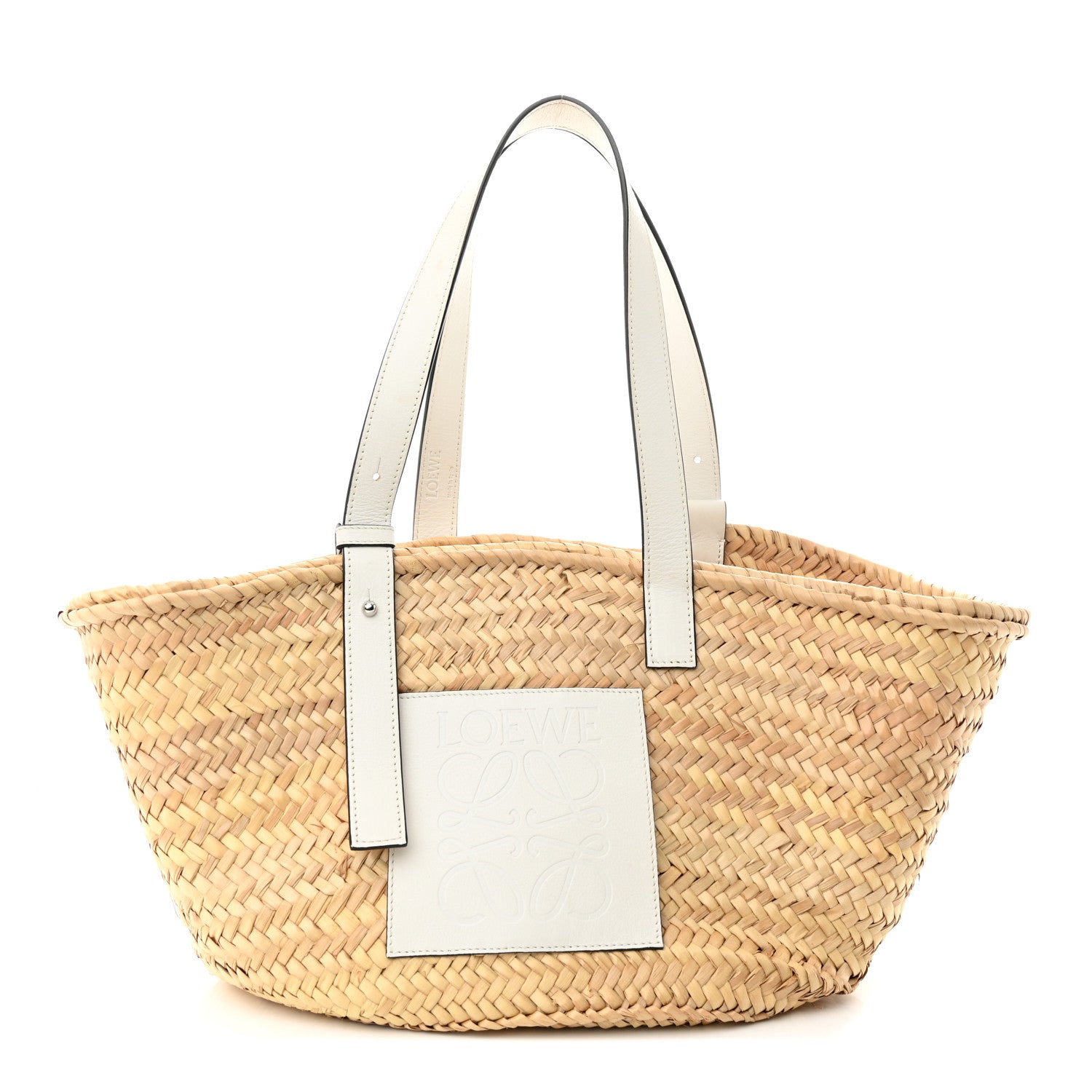 Loewe Raffia Basket Tote Bag Natural White 1 of 14