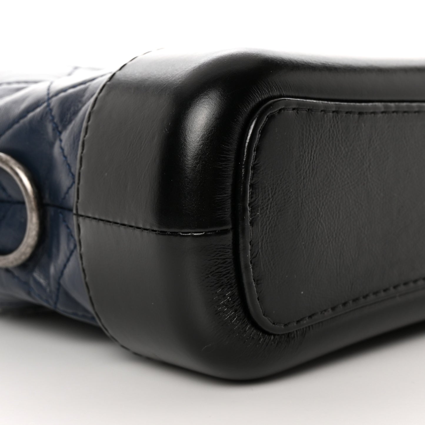 Aged Calfskin Quilted Small Gabrielle Hobo Navy Black