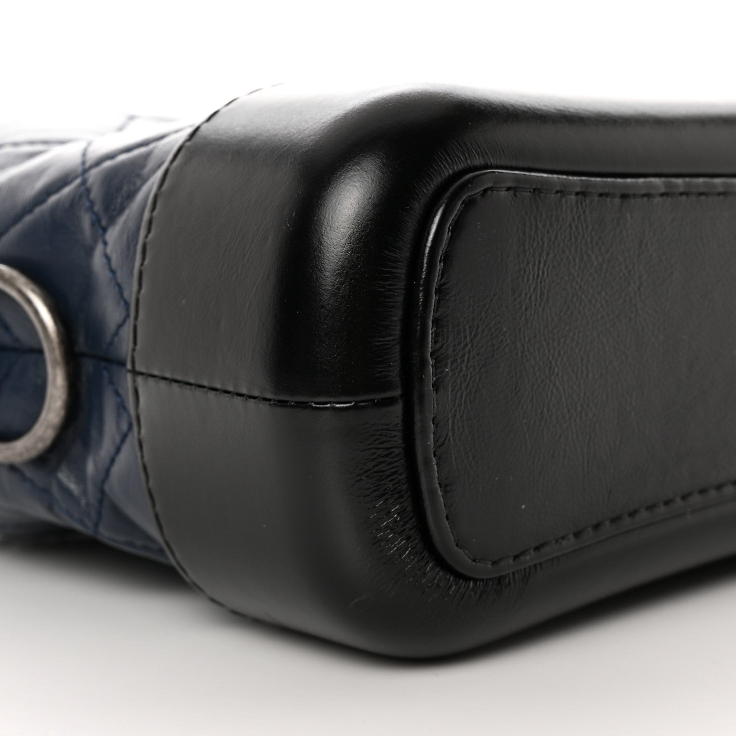 Chanel Aged Calfskin Quilted Small Gabrielle Hobo Navy Black 9 of 14