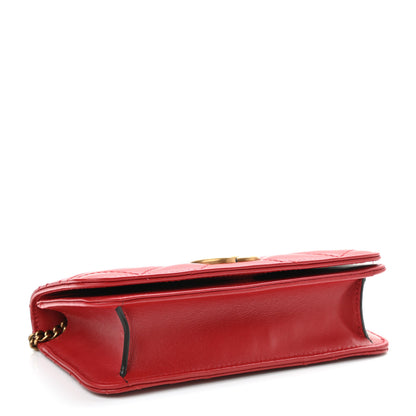 Gucci Calfskin Matelasse GG Marmont Mini Bag Hibiscus Red 4 of 9