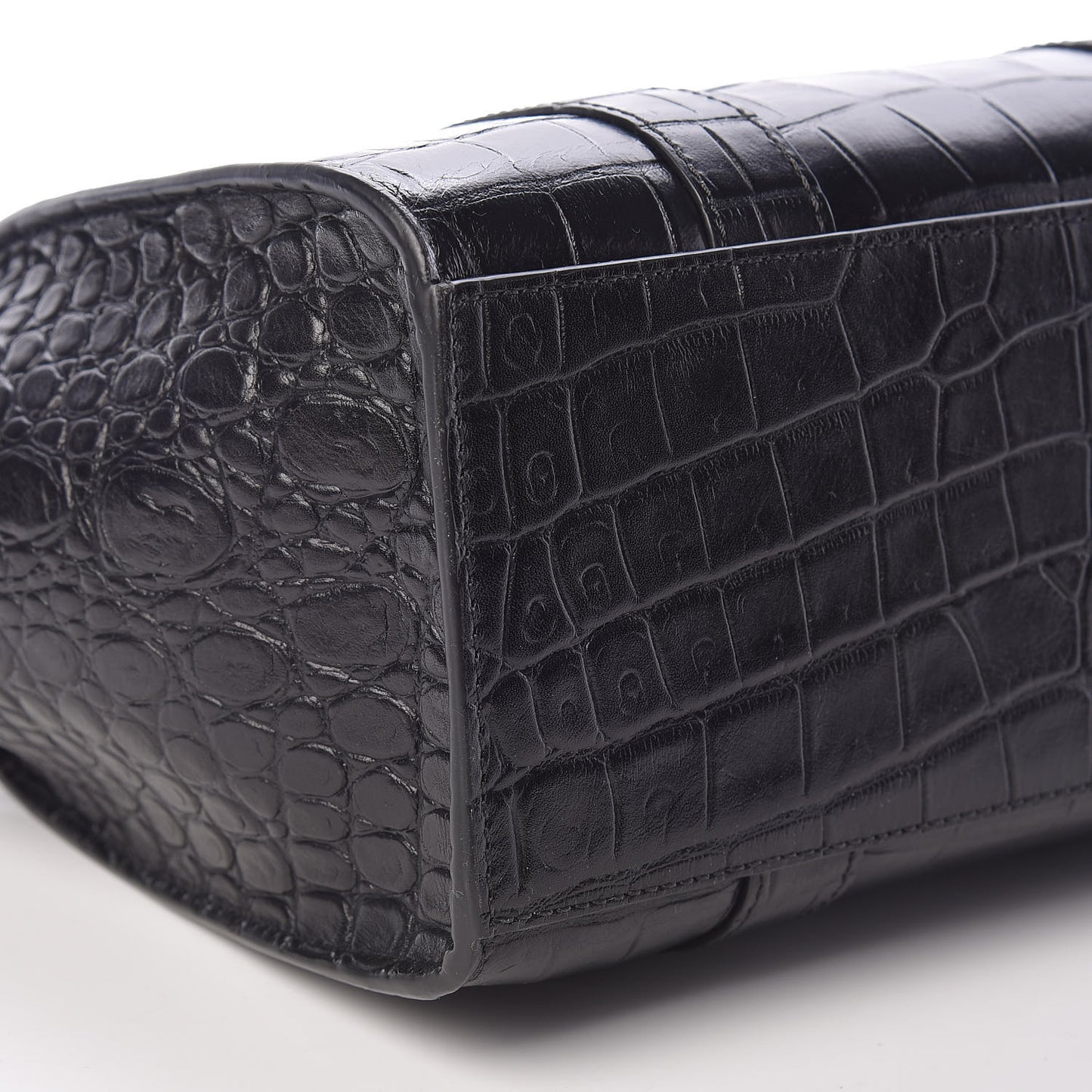 Crocodile Embossed Mini Zipped Bayswater Black