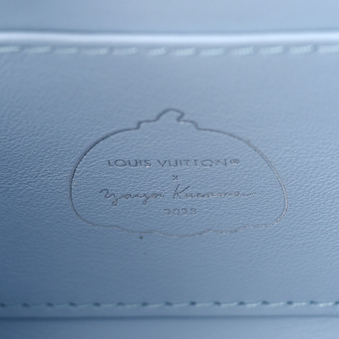 LV X YK Taurillon Inlaid Kusama Flowers Mini Capucines Pale Blue