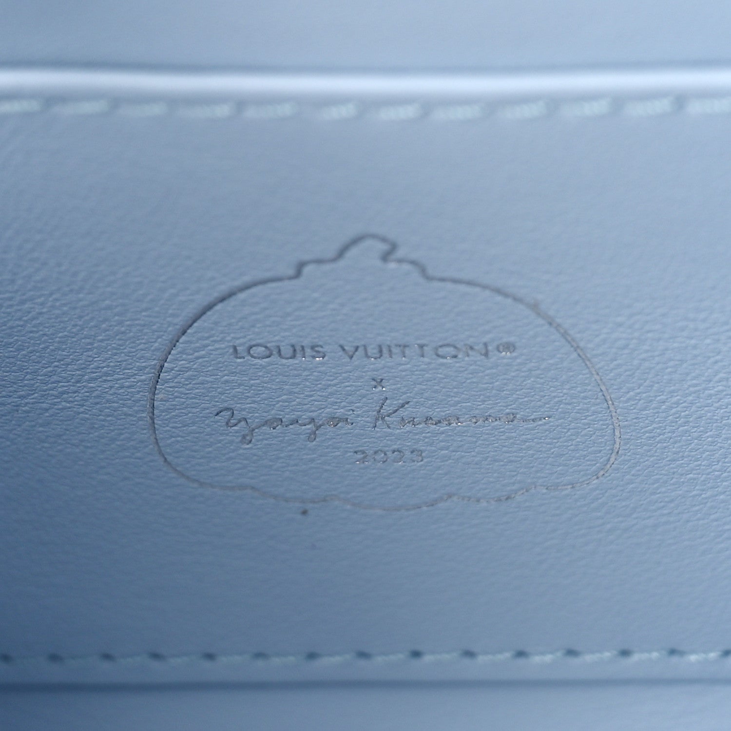 Louis Vuitton LV X YK Taurillon Inlaid Kusama Flowers Mini Capucines Pale Blue 6 of 8