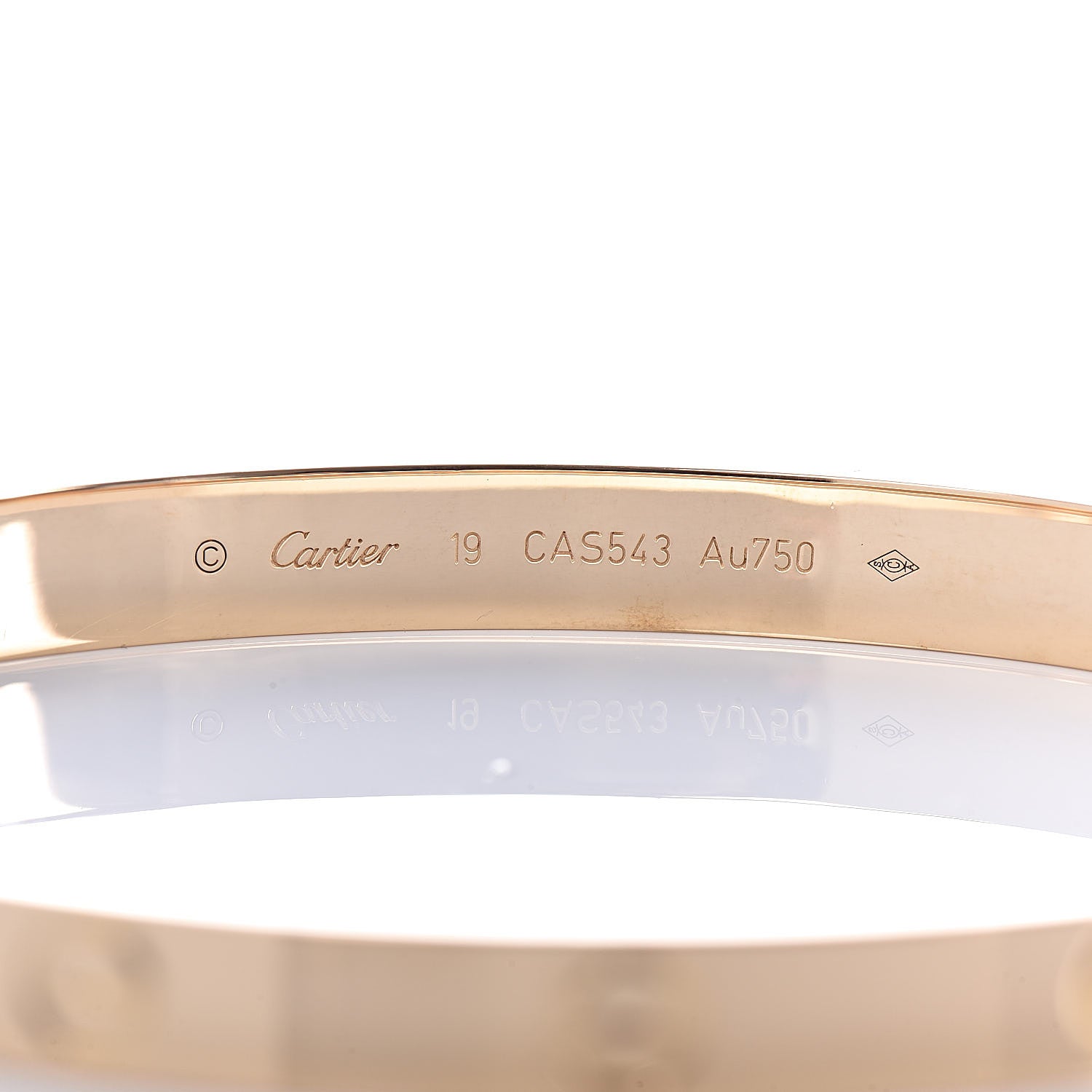 Cartier 18K Yellow Gold LOVE Bracelet 19 5 of 7