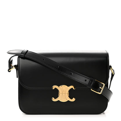 Celine Shiny Calfskin Medium Triomphe Black 1 of 10