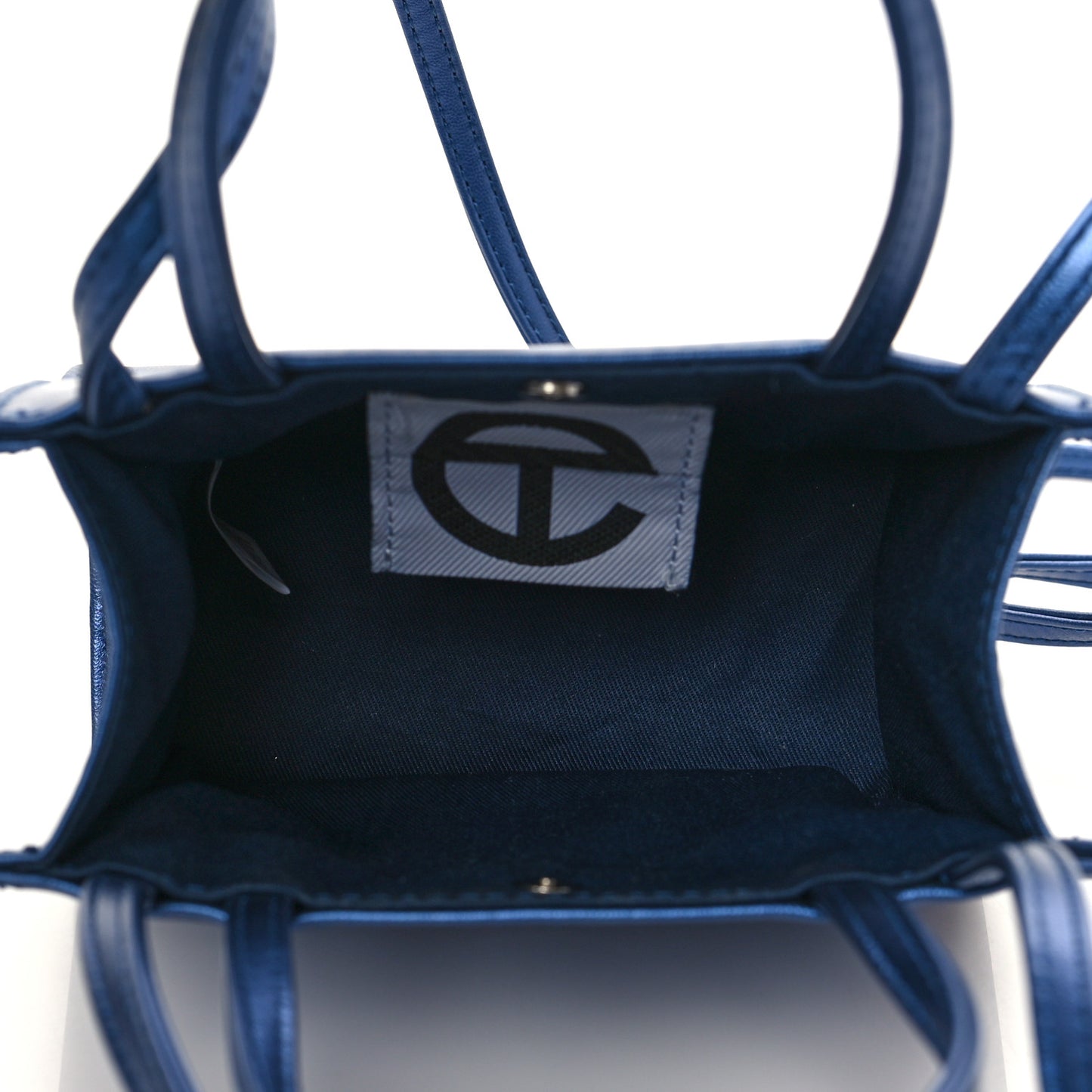 Vegan Leather Small Shopping Bag Cobalt