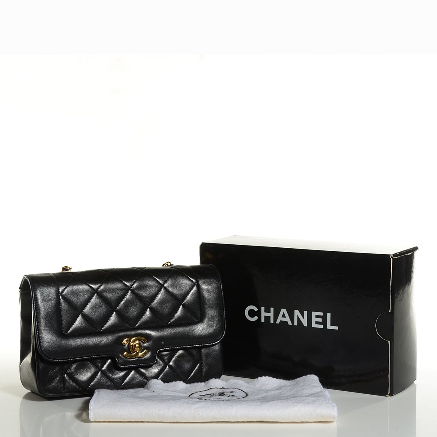 Lambskin Quilted Small Single Flap Black