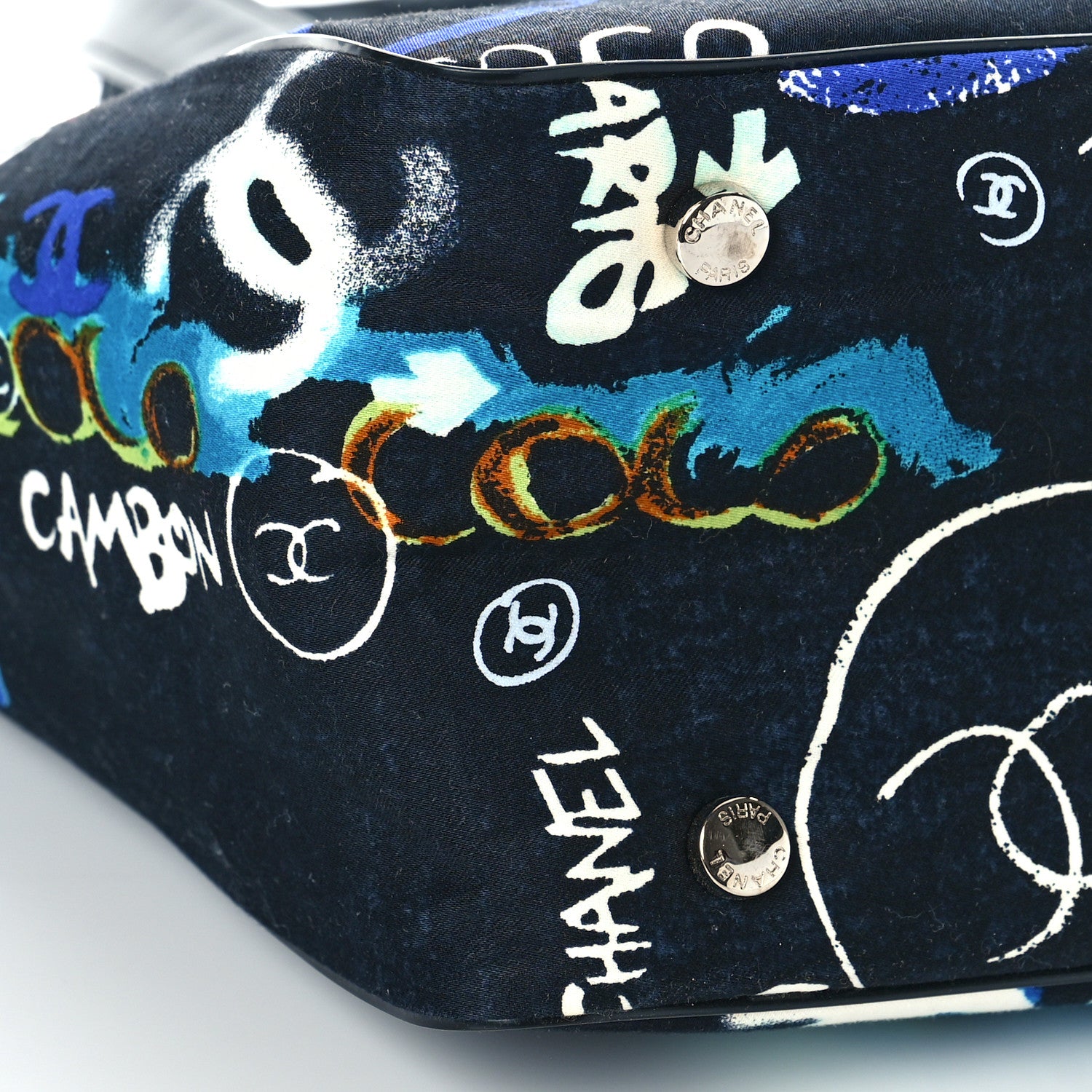 Chanel Canvas Coco Print Tote Black Multi 8 of 9