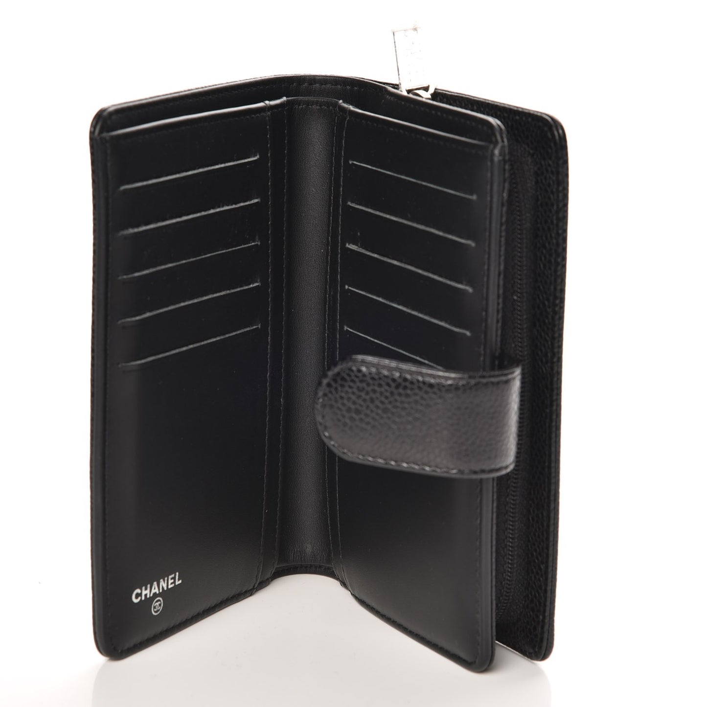 Caviar Timeless CC Zipped Pocket Wallet Black